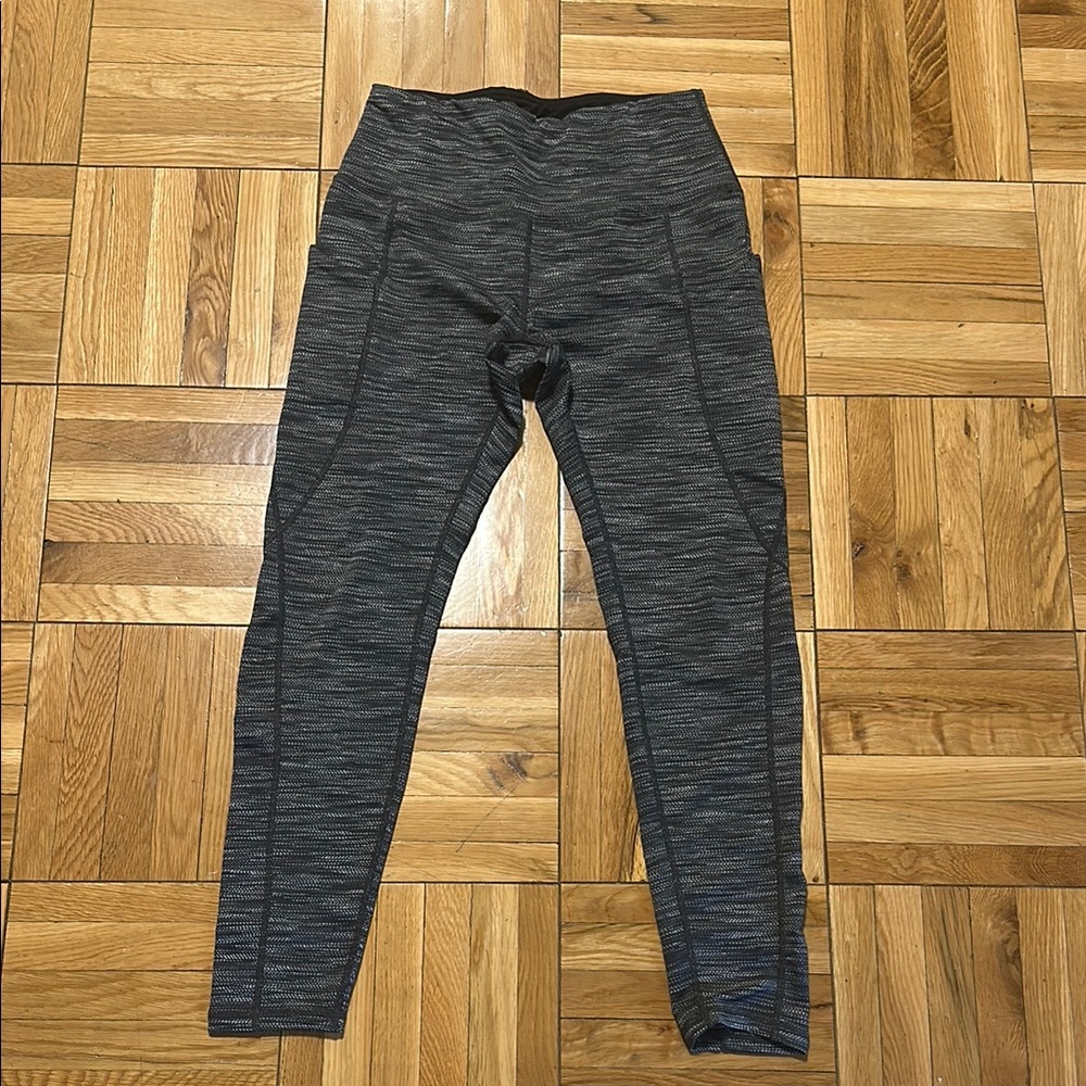 Ododos High Waisted Yoga Leggings with Pockets in Heather Black, Size Medium